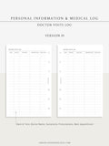 N113 | Personal Information & Medical Log Template