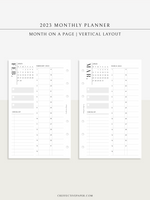 M113_V_2023 | 2023 Monthly Planner Printable (MO1P_Vertical)