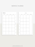 M101 | Basic Monthly Planner Printable Inserts for Minimalist