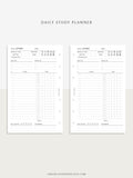 D108 | Daily Study Planner Inserts Printable Template