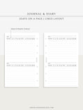 D112_2DO1P | Daily Journal Diary Printable Pages, Line Dot Grid Notes