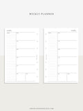 W107 | Week on a Page, Weekly Planner Printable Inserts, Monday Start