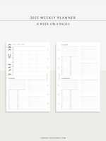 W117_2023 | 2023 Dated Weekly Planner, 24-hour Time Scheduler, WO4P