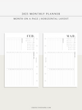 M113_H_2023 | 2023 Monthly Planner Printable (MO1P_Horizontal)