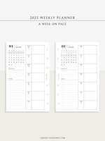 W108_01GX_WO1P_2023 | 2023 Dated Weekly Planner Inserts Printable Template