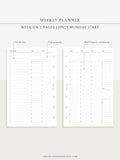 W112 | To-do List Type Weekly Schedule Planner Printable Inserts