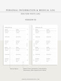 N113 | Personal Information & Medical Log Template