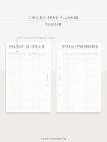 T124 | Sinking Fund Categories, Lists, Tracker Template