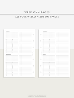 W117 | WO4P, Weekly 24-hour Schedule, To-do List Planner Template