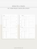 W117 | WO4P, Weekly 24-hour Schedule, To-do List Planner Template
