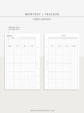 M106_G | Monthly Planner with 31 Days Habit Tracker Printable Inserts