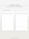 D112_DO1P | Daily Journal Diary Printable Pages, Line Dot Grid Notes
