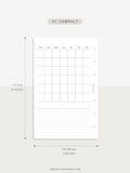 M116 | Basic Monthly Planner Inserts, Bullet Journal Template, MO2P