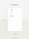 M118_2023 | 2023 Half-Page Calendar, Monthly Task list, Important Events Tracker
