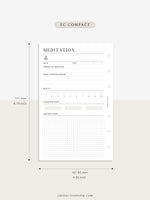 N122-3 | Meditation Log, Yoga Journal Template Printable