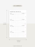 N126 | Expense Journal Pages, Weekly Spending Log, Financial Planner