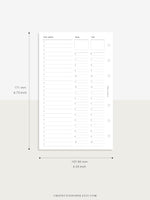 W112 | To-do List Type Weekly Schedule Planner Printable Inserts