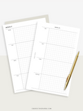 W104 | Week on 2 Pages, Weekly Planner Printable Inserts Template