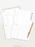 W117 | WO4P, Weekly 24-hour Schedule, To-do List Planner Template
