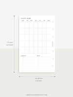 M112 | Month on a Page, Monthly Planner Printable Inserts
