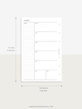 W107 | Week on a Page, Weekly Planner Printable Inserts, Monday Start