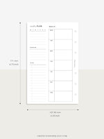 W108 | Week on a Page, Weekly Planner Printable Inserts Template