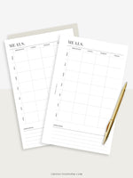 N121-4 | Meal Prep Plan Template, Groceries Shopping List