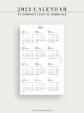 Y104_2023 | 2023 Calendar Planner Inserts Printable