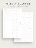 W112 | To-do List Type Weekly Schedule Planner Printable Inserts