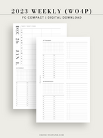 W117_2023 | 2023 Dated Weekly Planner, 24-hour Time Scheduler, WO4P