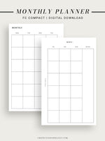 M101 | Basic Monthly Planner Printable Inserts for Minimalist
