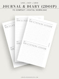 D112_2DO1P | Daily Journal Diary Printable Pages, Line Dot Grid Notes