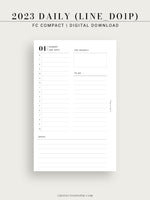 D111_C_2023 | 2023 Dated Daily Planner, Lined Layout, Day on a Page