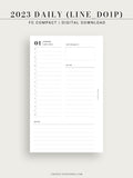 D111_C_2023 | 2023 Dated Daily Planner, Lined Layout, Day on a Page
