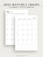 M110_2023 | 2023 Monthly Planner Printable Inserts Template