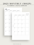 M110_2023 | 2023 Monthly Planner Printable Inserts Template