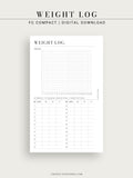 N121-1 | Weight Loss Log, Diet Organizer Template