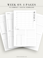 W117 | WO4P, Weekly 24-hour Schedule, To-do List Planner Template
