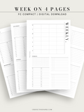 W117 | WO4P, Weekly 24-hour Schedule, To-do List Planner Template