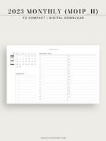 M113_H_2023 | 2023 Monthly Planner Printable (MO1P_Horizontal)