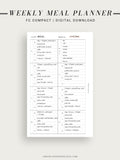 T108 | Weekly Meal Planner & Grocery Shopping List