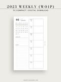 W108_01GX_WO1P_2023 | 2023 Dated Weekly Planner Inserts Printable Template