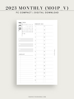 M113_V_2023 | 2023 Monthly Planner Printable (MO1P_Vertical)