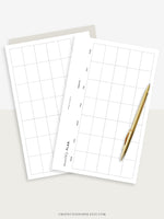 M111 | Horizontal Monthly Planner Printable Inserts, Month on a Page