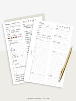D102 | Daily Planner Inserts Printable Template, Minimal Grid Layout