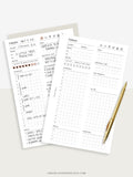 D102 | Daily Planner Inserts Printable Template, Minimal Grid Layout