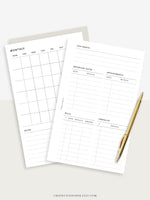 M107 | Month at a Glance, Monthly Overview, Month on 2 Pages