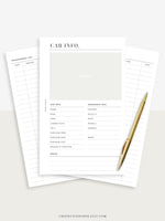 N111 | Vehicle Maintenance Log Printable, Car Repair Tracker Template