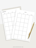 M101 | Basic Monthly Planner Printable Inserts for Minimalist
