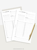 M108 | Monthly Overview, Month on a Page Printable Planner Inserts